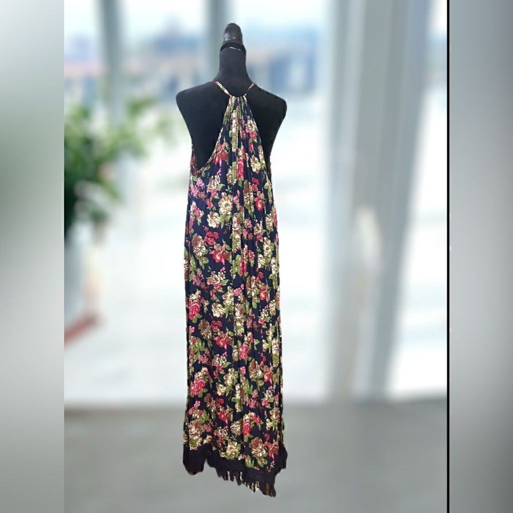 ANTHROPOLOGIE EASEL BOHO Western Festival floral print fringe maxi dress Size M - Picture 7 of 16